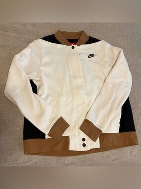 Nike White, Black & Brown Colorblock Jacket